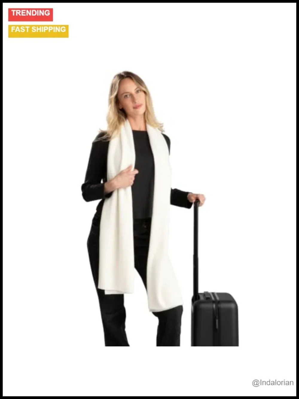 100% Cashmere Oversized Travel Wrap Shawl 80x30 - Grade A Long Staple